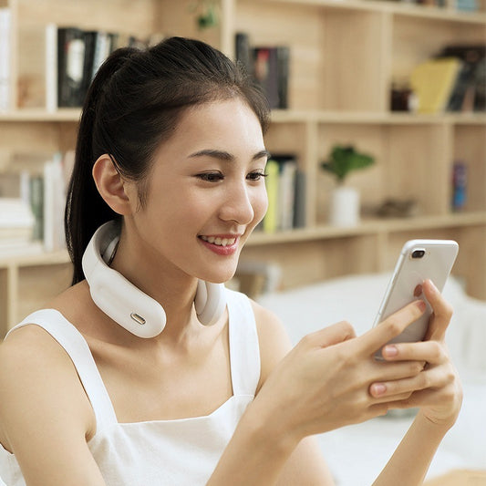 Aparat masaj cervical cu impulsuri electromagnetice,cu incalzire,portabil,3moduri de masaj,15 nivele de intensitate,USB