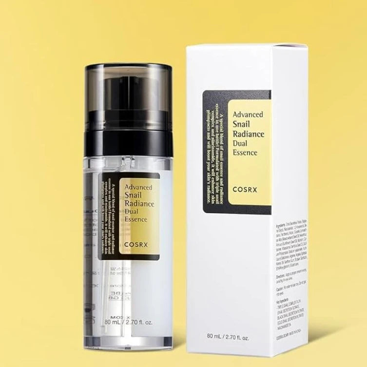 COSRX Advanced Snail Radiance Dual Essence,esenta duala pentru stralucire cu secretie de Melc si Niacinamide ,80ml