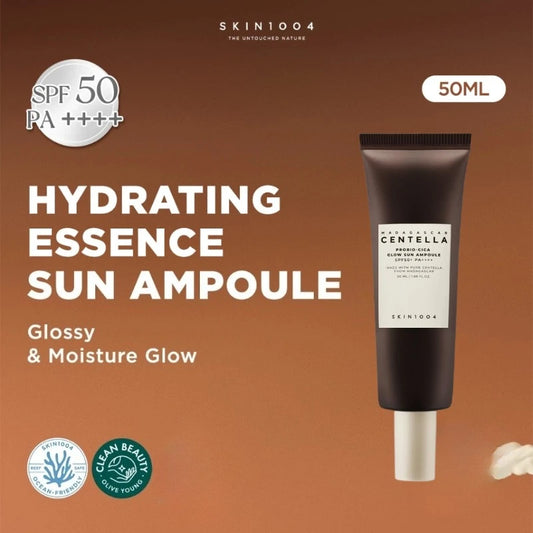 Ser cu protectie solara SPF 50+ PA++++ Centella Glow Sun Ampoule Probio-Cica, 50 ml, Skin1004