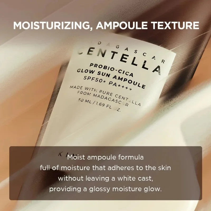 Ser cu protectie solara SPF 50+ PA++++ Centella Glow Sun Ampoule Probio-Cica, 50 ml, Skin1004