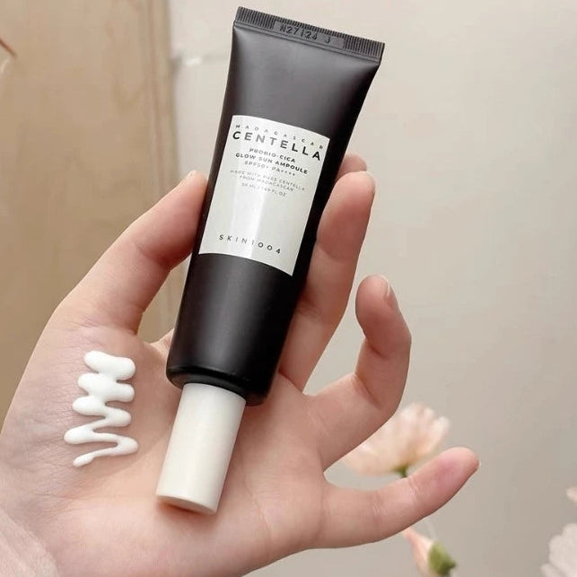 Ser cu protectie solara SPF 50+ PA++++ Centella Glow Sun Ampoule Probio-Cica, 50 ml, Skin1004
