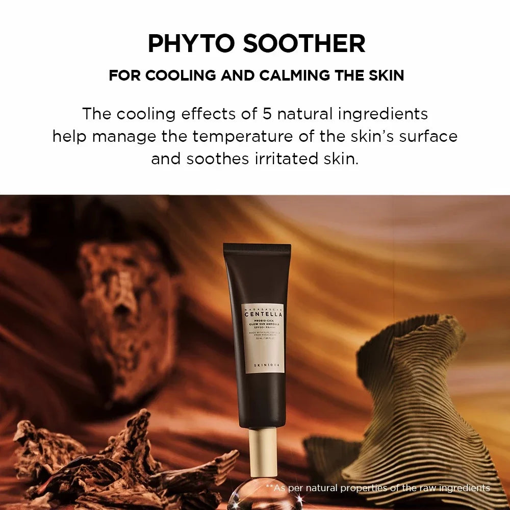 Ser cu protectie solara SPF 50+ PA++++ Centella Glow Sun Ampoule Probio-Cica, 50 ml, Skin1004