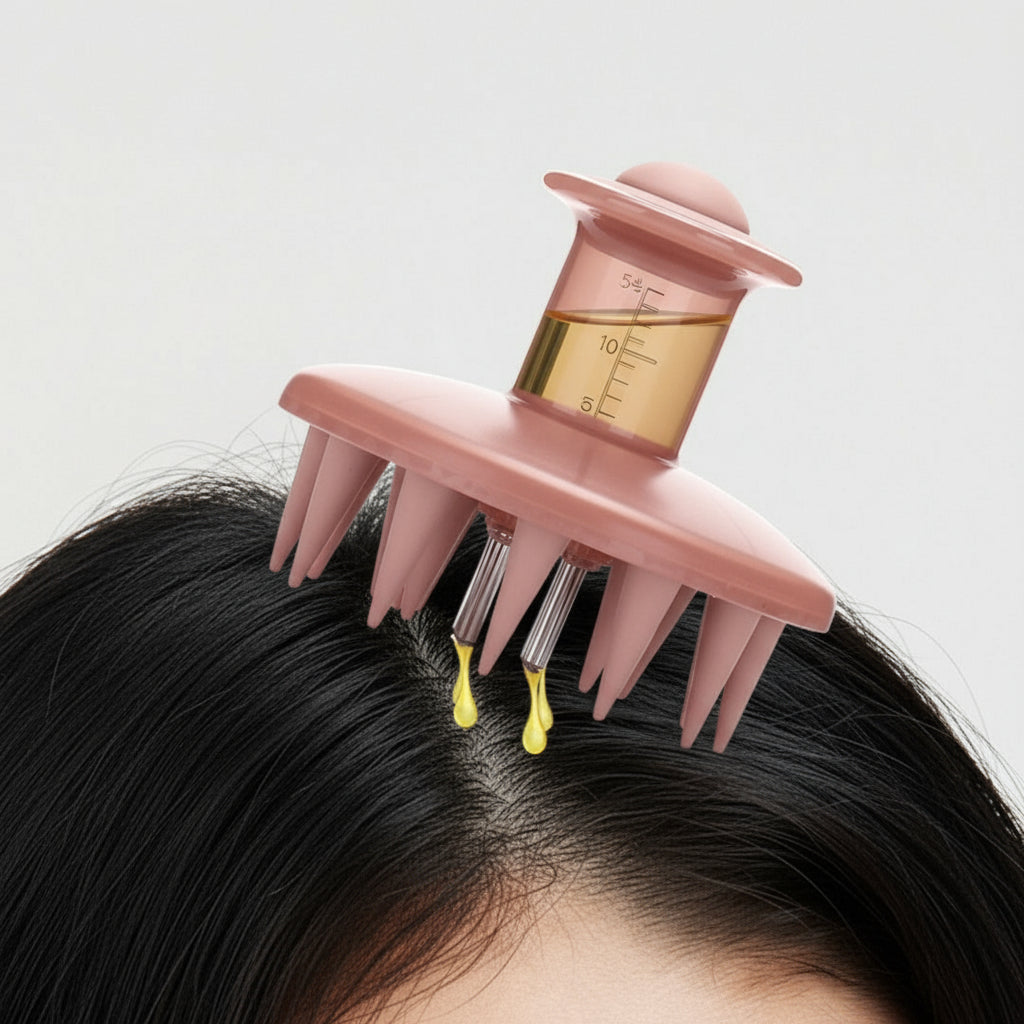 perie pentru masaj scap cu aplicator de ulei